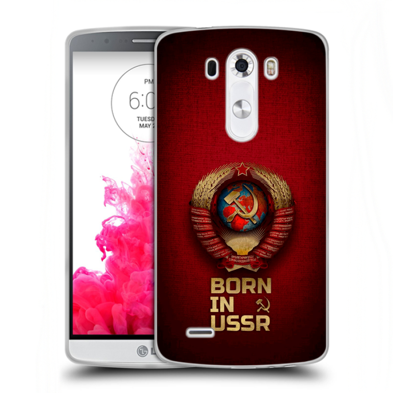 Пластиковый чехол на LG G3 (Dual-LTE) с принтом Флаг Герб СССР Пластиковый чехол на LG G3 (Dual-LTE) с принтом Флаг Герб СССР