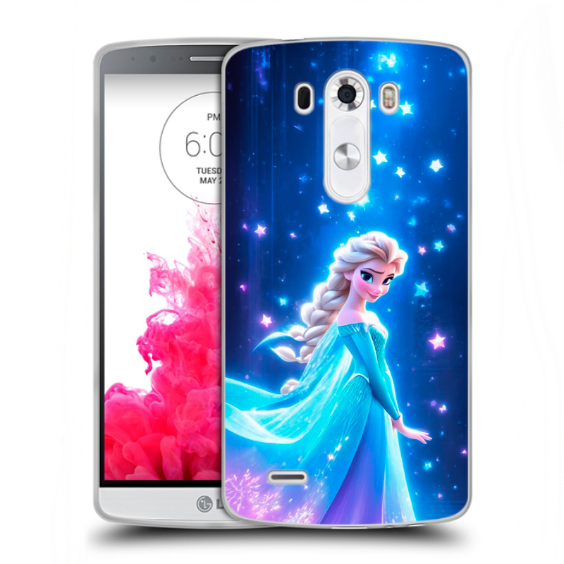 Силиконовый чехол на LG G3 (Dual-LTE) с принтом Холодное сердце Frozen Силиконовый чехол на LG G3 (Dual-LTE) с принтом Холодное сердце Frozen