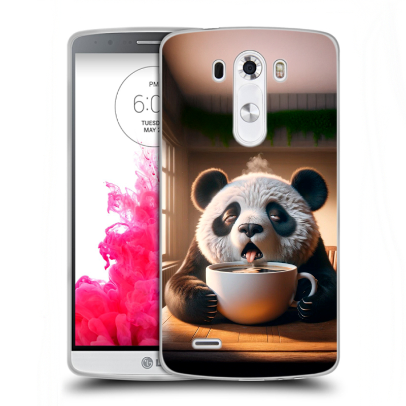 Силиконовый чехол на LG G3 (Dual-LTE) с принтом смешная панда Силиконовый чехол на LG G3 (Dual-LTE) с принтом смешная панда