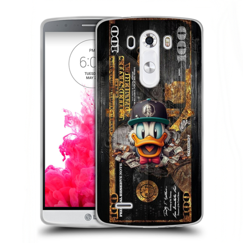 Силиконовый чехол на LG G3 (Dual-LTE) с принтом Дональд Дак Доллар Силиконовый чехол на LG G3 (Dual-LTE) с принтом Дональд Дак Доллар