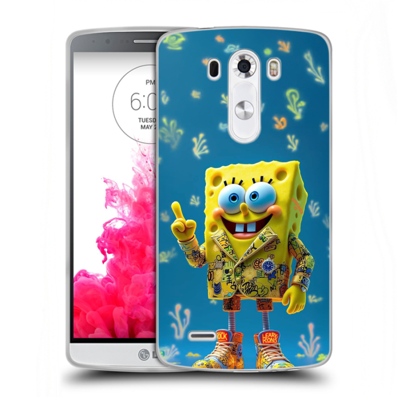 Силиконовый чехол на LG G3 (Dual-LTE) с принтом Спанч боб Спанчбоб Силиконовый чехол на LG G3 (Dual-LTE) с принтом Спанч боб Спанчбоб