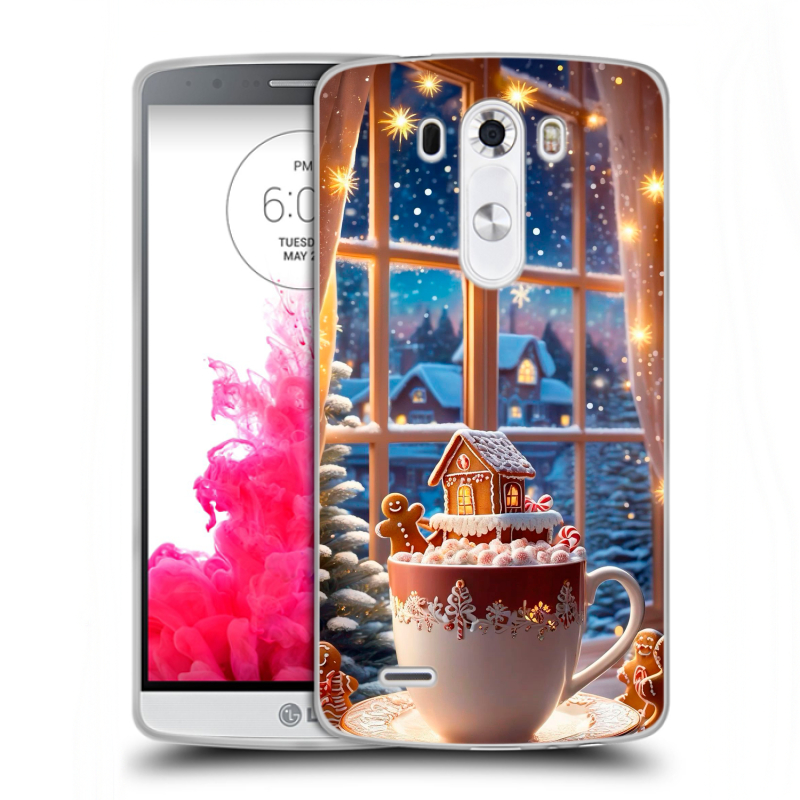 Силиконовый чехол на LG G3 (Dual-LTE) с принтом Новый год Силиконовый чехол на LG G3 (Dual-LTE) с принтом Новый год