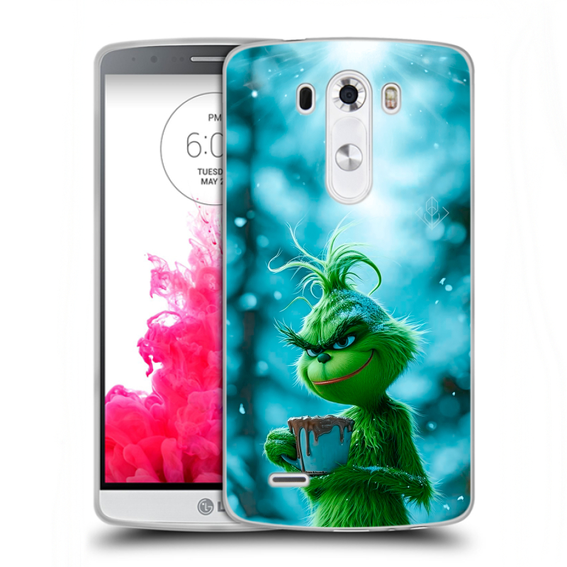 Пластиковый чехол на LG G3 (Dual-LTE) с принтом Новый год гринч Пластиковый чехол на LG G3 (Dual-LTE) с принтом Новый год гринч