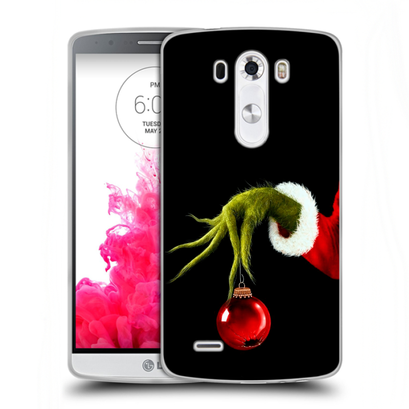 Пластиковый чехол на LG G3 (Dual-LTE) с принтом Новый год Гринч Пластиковый чехол на LG G3 (Dual-LTE) с принтом Новый год Гринч
