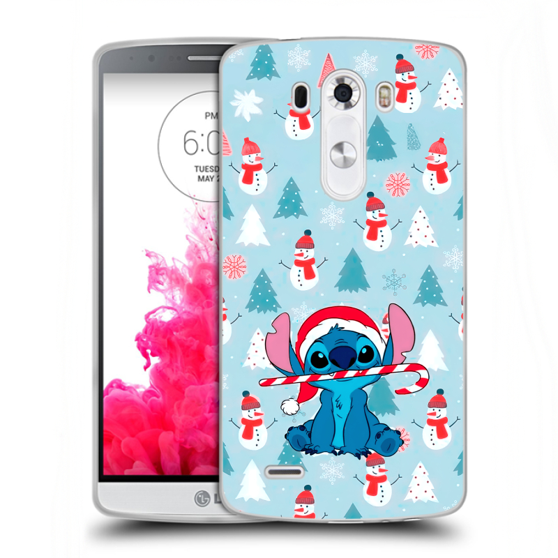 Пластиковый чехол на LG G3 (Dual-LTE) с принтом Стич Новый год Пластиковый чехол на LG G3 (Dual-LTE) с принтом Стич Новый год
