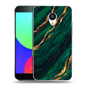 Силиконовый чехол на Meizu MX4 с принтом Мрамор зеленое золото