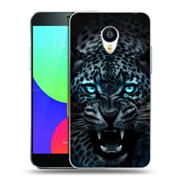 Силиконовый чехол на Meizu MX4 с принтом Темный леопард