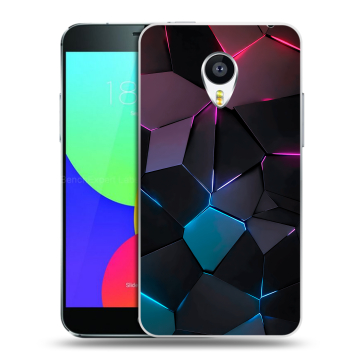 Силиконовый чехол на Meizu MX4 с принтом Геометрия неона