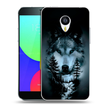 Силиконовый чехол на Meizu MX4 с принтом Лесной волк