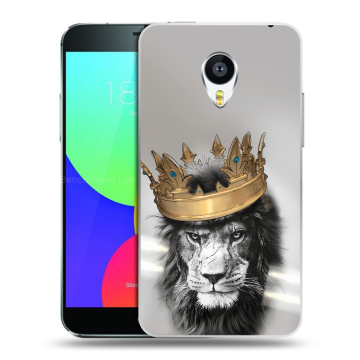 Силиконовый чехол на Meizu MX4 с принтом Лев с короной