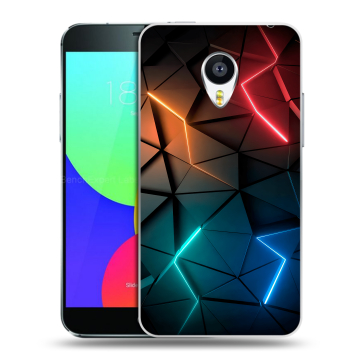 Силиконовый чехол на Meizu MX4 с принтом Абстракция неон