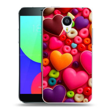 Силиконовый чехол на Meizu MX4 с принтом Сердечки