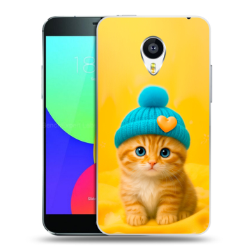 Силиконовый чехол на Meizu MX4 с принтом Котенок в шапке