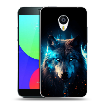 Силиконовый чехол на Meizu MX4 с принтом Волк ночной