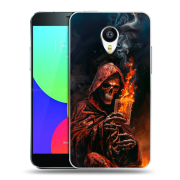Силиконовый чехол на Meizu MX4 с принтом Скелет и карты