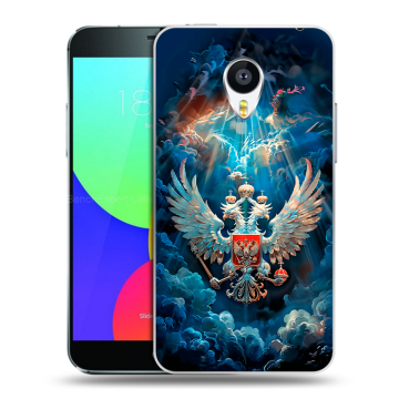 Силиконовый чехол на Meizu MX4 с принтом Герб флаг России