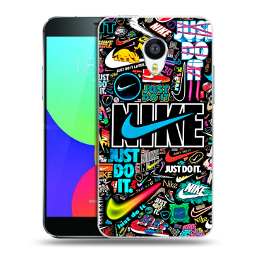 Силиконовый чехол на Meizu MX4 с принтом найк nike черный Силиконовый чехол на Meizu MX4 с принтом найк nike черный