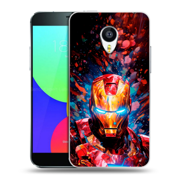 Силиконовый чехол на Meizu MX4 с принтом Железный человек Ironman