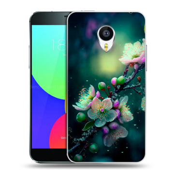 Силиконовый чехол на Meizu MX4 с принтом Цветы и мрамор