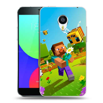 Силиконовый чехол на Meizu MX4 с принтом Майнкрафт Minecraft
