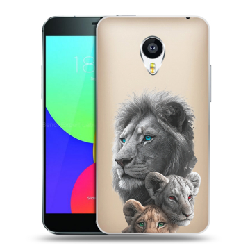 Силиконовый чехол на Meizu MX4 с принтом Львы