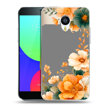 Силиконовый чехол на Meizu MX4 с принтом Цветы принт