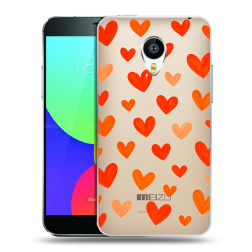 Силиконовый чехол на Meizu MX4 с принтом Сердечки