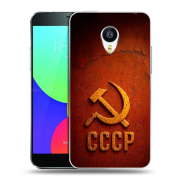Силиконовый чехол на Meizu MX4 с принтом Флаг Герб СССР