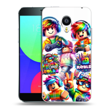 Силиконовый чехол на Meizu MX4 с принтом Roblox Роблокс