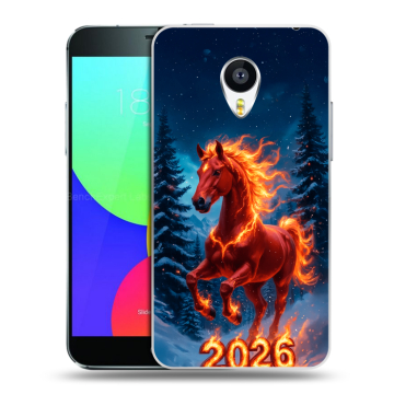 Силиконовый чехол на Meizu MX4 с принтом Новый год коня