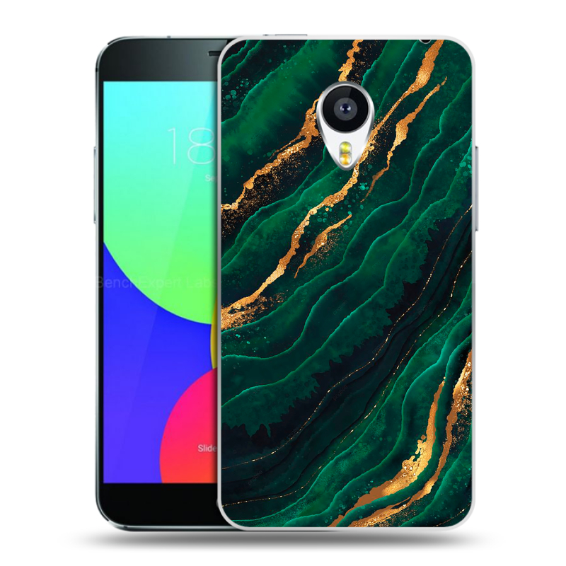 Пластиковый чехол на Meizu MX4 с принтом Мрамор зеленое золото Пластиковый чехол на Meizu MX4 с принтом Мрамор зеленое золото