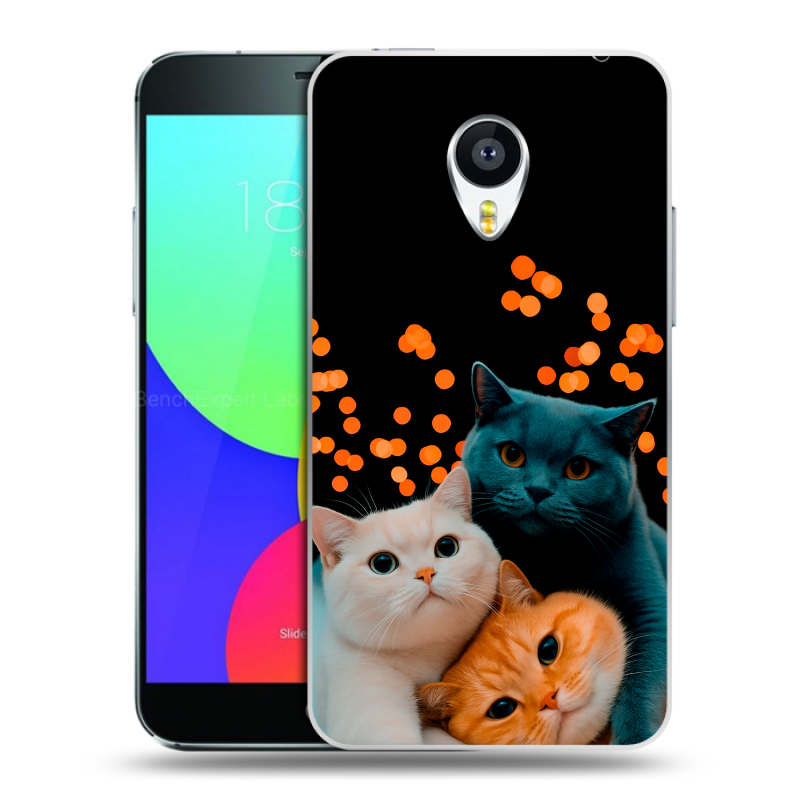 Силиконовый чехол на Meizu MX4 с принтом Кошки Силиконовый чехол на Meizu MX4 с принтом Кошки
