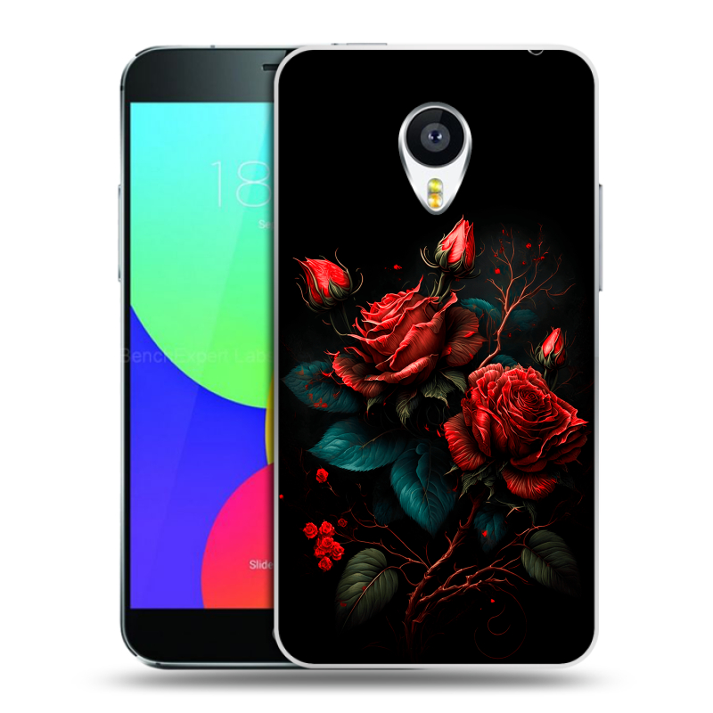 Пластиковый чехол на Meizu MX4 с принтом Розы красные Пластиковый чехол на Meizu MX4 с принтом Розы красные