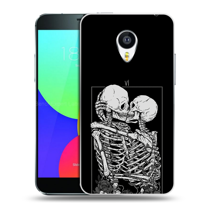 Силиконовый чехол на Meizu MX4 с принтом Поцелуй скелетов Силиконовый чехол на Meizu MX4 с принтом Поцелуй скелетов