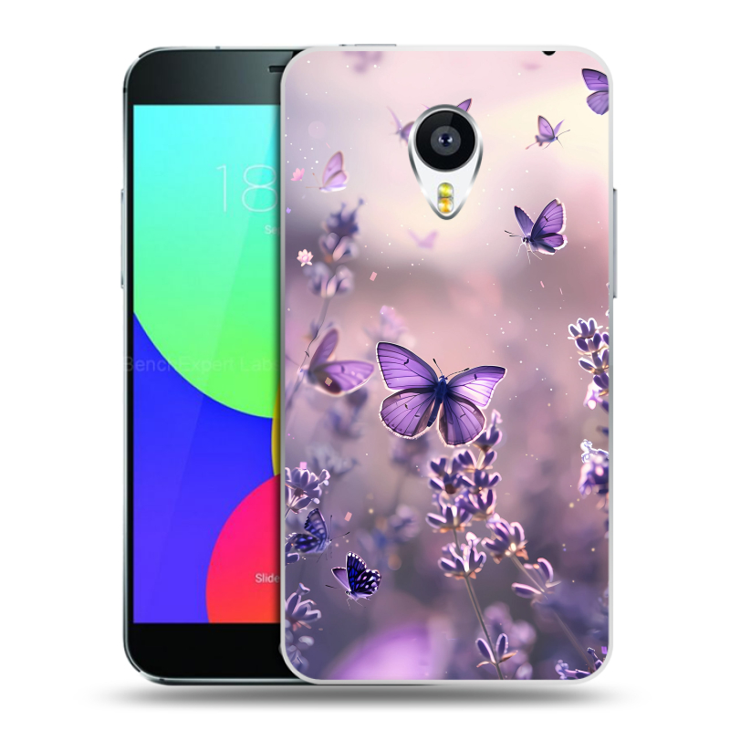 Пластиковый чехол на Meizu MX4 с принтом бабочки и лаванда Пластиковый чехол на Meizu MX4 с принтом бабочки и лаванда