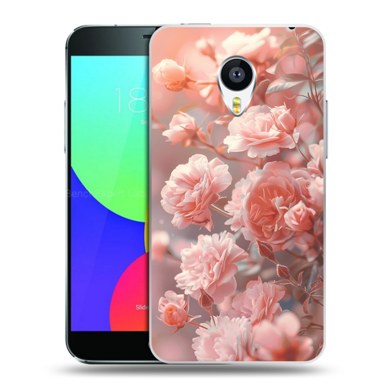 Силиконовый чехол на Meizu MX4 с принтом Розовые розы Силиконовый чехол на Meizu MX4 с принтом Розовые розы