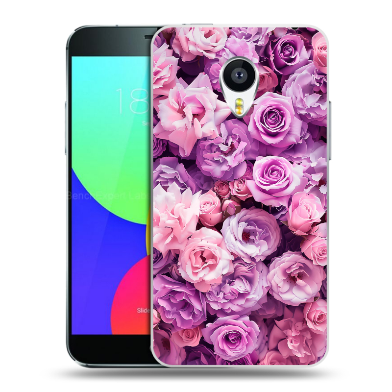 Силиконовый чехол на Meizu MX4 с принтом лавандовые розы Силиконовый чехол на Meizu MX4 с принтом лавандовые розы