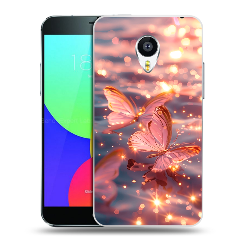 Пластиковый чехол на Meizu MX4 с принтом бабочки розовые Пластиковый чехол на Meizu MX4 с принтом бабочки розовые