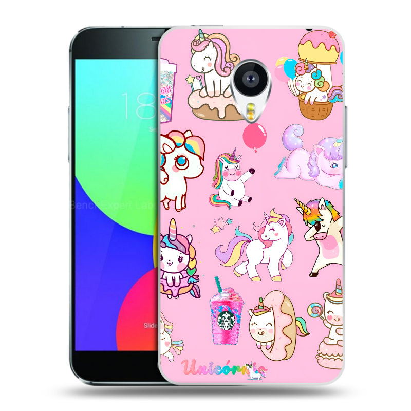 Силиконовый чехол на Meizu MX4 с принтом розовые единороги Силиконовый чехол на Meizu MX4 с принтом розовые единороги