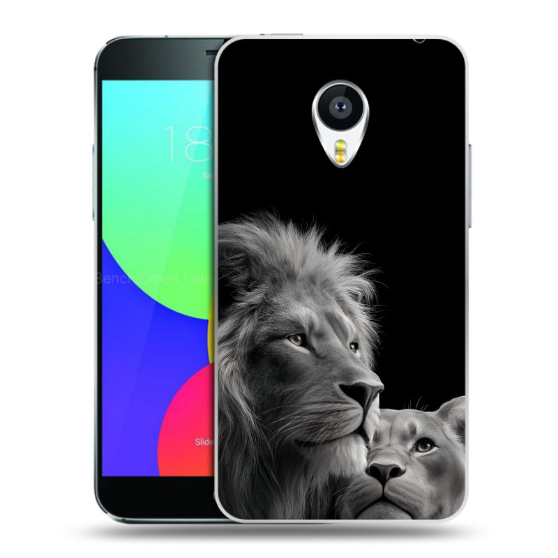 Силиконовый чехол на Meizu MX4 с принтом Лев кошки Силиконовый чехол на Meizu MX4 с принтом Лев кошки