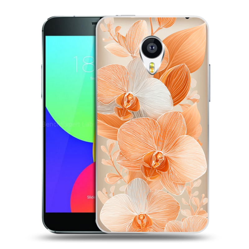 Пластиковый чехол на Meizu MX4 с принтом Бежевые цветы Пластиковый чехол на Meizu MX4 с принтом Бежевые цветы