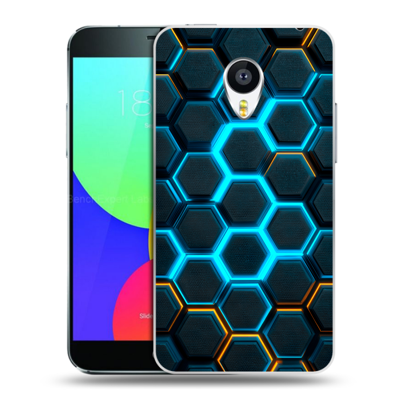 Силиконовый чехол на Meizu MX4 с принтом Неоновые соты Силиконовый чехол на Meizu MX4 с принтом Неоновые соты