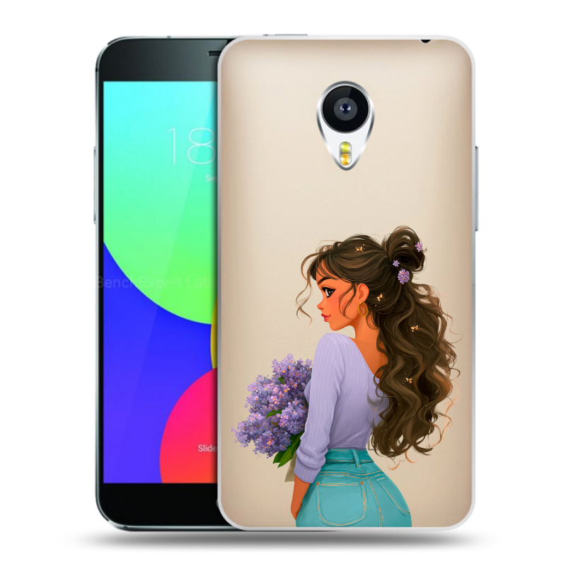 Силиконовый чехол на Meizu MX4 с принтом девушка цветы Силиконовый чехол на Meizu MX4 с принтом девушка цветы