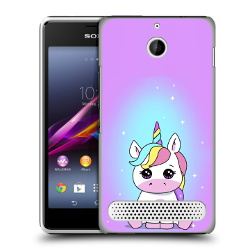 Пластиковый чехол на Sony Xperia E1 с принтом Единорог Пластиковый чехол на Sony Xperia E1 с принтом Единорог