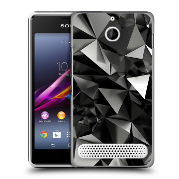 Пластиковый чехол на Sony Xperia E1 с принтом Черные кристаллы Пластиковый чехол на Sony Xperia E1 с принтом Черные кристаллы