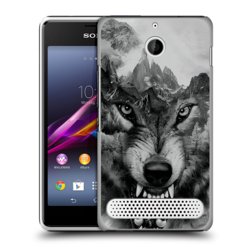 Пластиковый чехол на Sony Xperia E1 с принтом Волк Пластиковый чехол на Sony Xperia E1 с принтом Волк