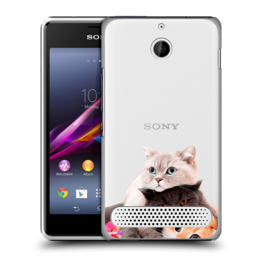 Пластиковый чехол на Sony Xperia E1 с принтом Кошки Пластиковый чехол на Sony Xperia E1 с принтом Кошки