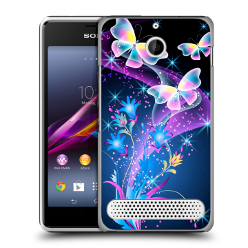 Пластиковый чехол на Sony Xperia E1 с принтом Бабочки