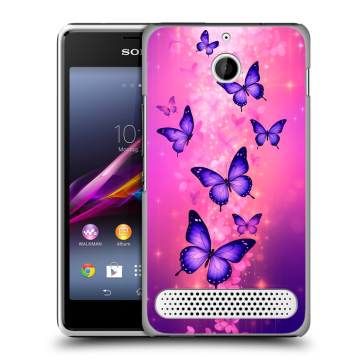 Пластиковый чехол на Sony Xperia E1 с принтом Бабочки