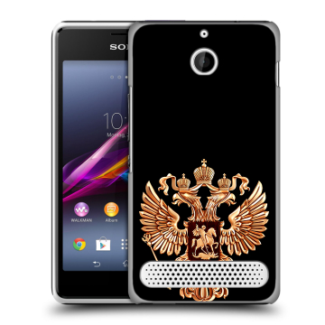 Пластиковый чехол на Sony Xperia E1 с принтом Герб России золотой
